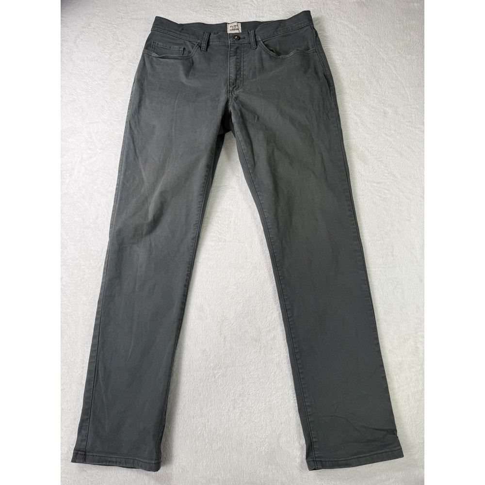 Flint and Tinder Slim Fit Pants Men 32x30 Chino Straight Huckberry Charcoal